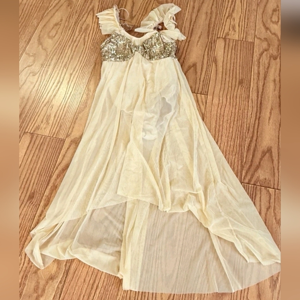 Revolution Dancewear Girls Costume Size SA Sheer Tan Dress Up Performance